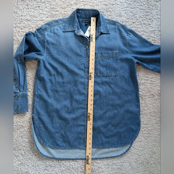NWT Banana Republic Essential Oversized Denim Button-Down Shirt - Picture 10 of 10